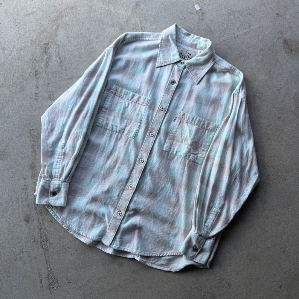 90s Mens Grunge Streetwear Skater Levi's SilverTab Plaid Flannel Shirt M